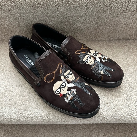 New with box Dolce Gabbana Mens Suede Slip-on Shoes Size US 9.5 EU 42 - Picture 5 of 8